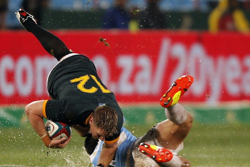 South African captain Jean de Villiers (left) in a match against Argentina at Loftus Versfeld stadium in Pretoria in 2014. Photo: Reuters