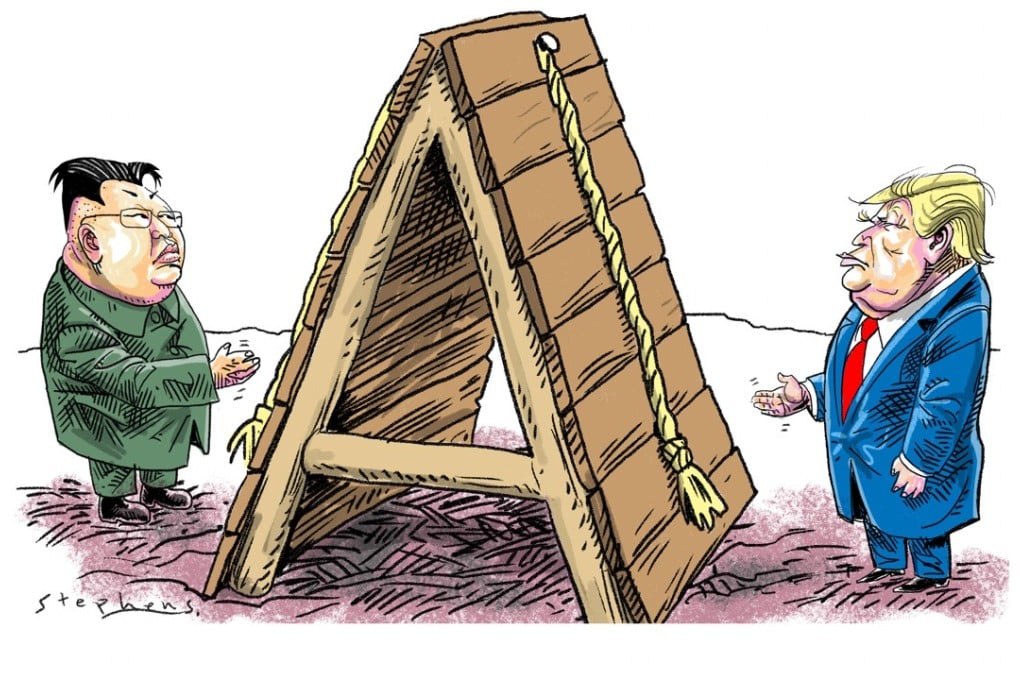 The Americans see the idea of Donald Trump going to Pyongyang as another attempt on the part of Kim Jong-un and his team of strategists to create obstructions to any serious attempt at negotiating an end to the North’s nuclear programme. Illustration: Craig Stephens