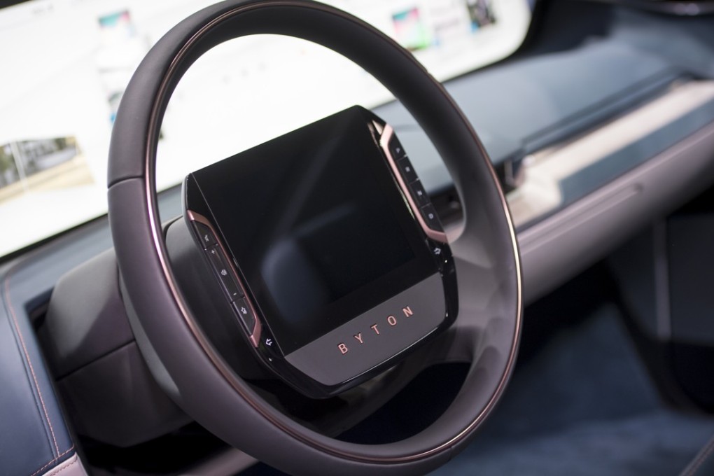 The Byton electric concept vehicle interior is displayed during the 2018 Consumer Electronics Show (CES) in Las Vegas. China accounts for half of all EV sales worldwide. It surpassed the US in 2015 to become the world’s biggest market for electric cars. Photo: Bloomberg