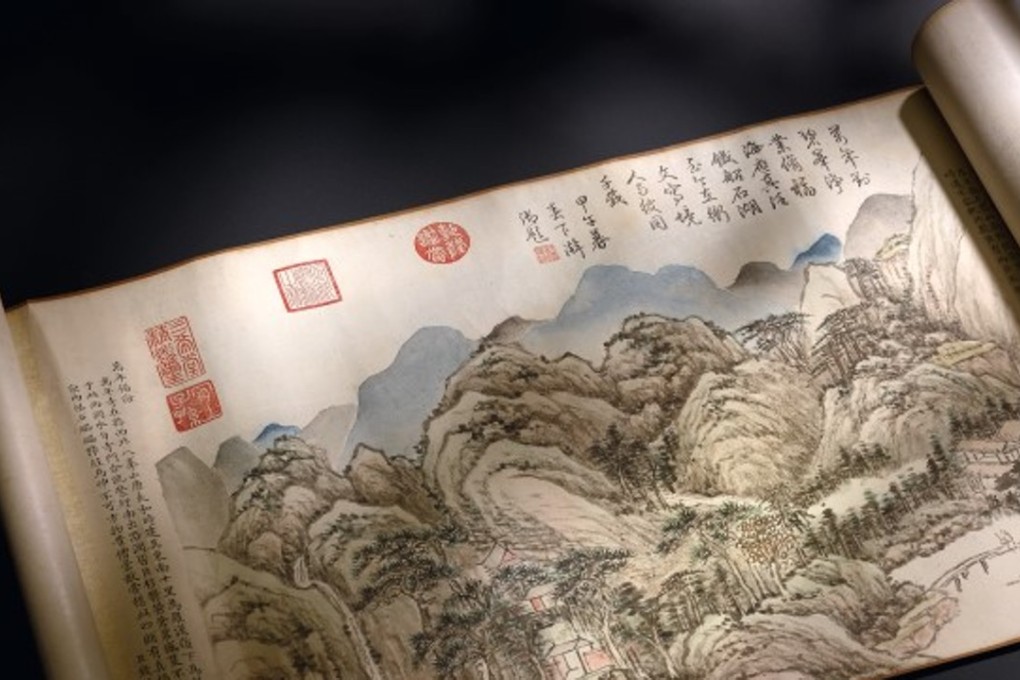 Ten Auspicious Landscapes of Taishan by Qian Weichen drew more than 100 bids before selling for HK$147 million in Hong Kong on April 3. Picture: Sotheby's