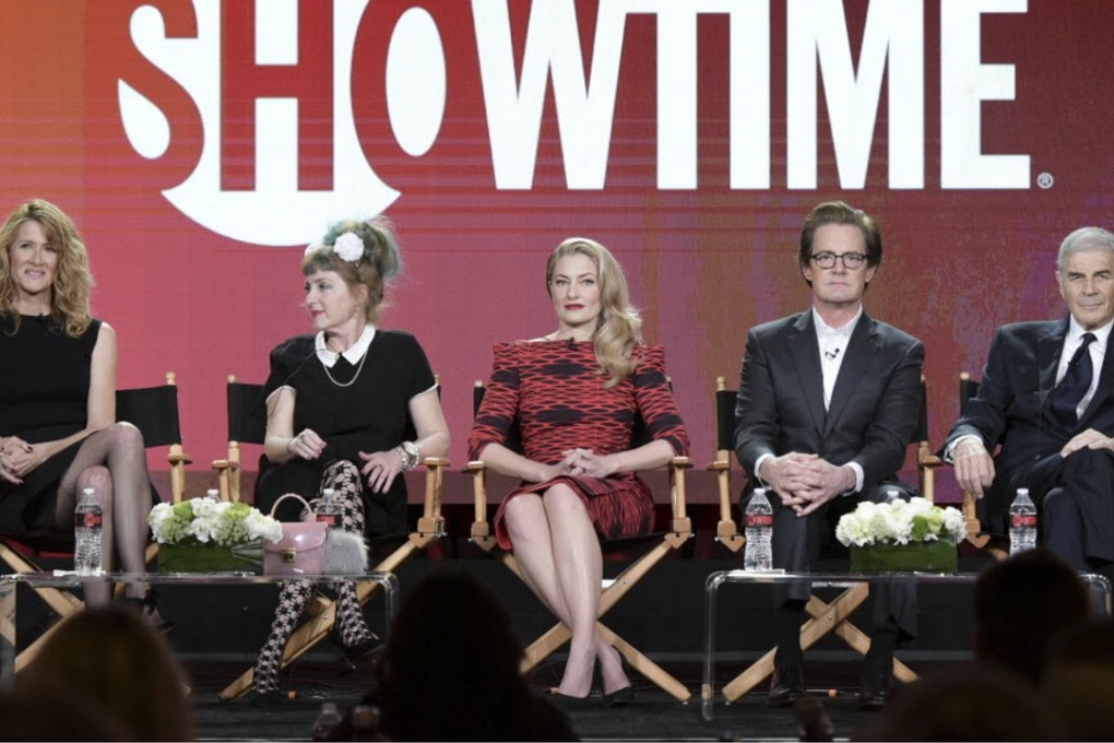 Cast members of Twin Peaks (from left) Laura Dern, Kimmy Robertson, Madchen Amick, Kyle MacLachlan and Robert Forster promote the new season of the cult classic, in January 2017. Picture: AP
