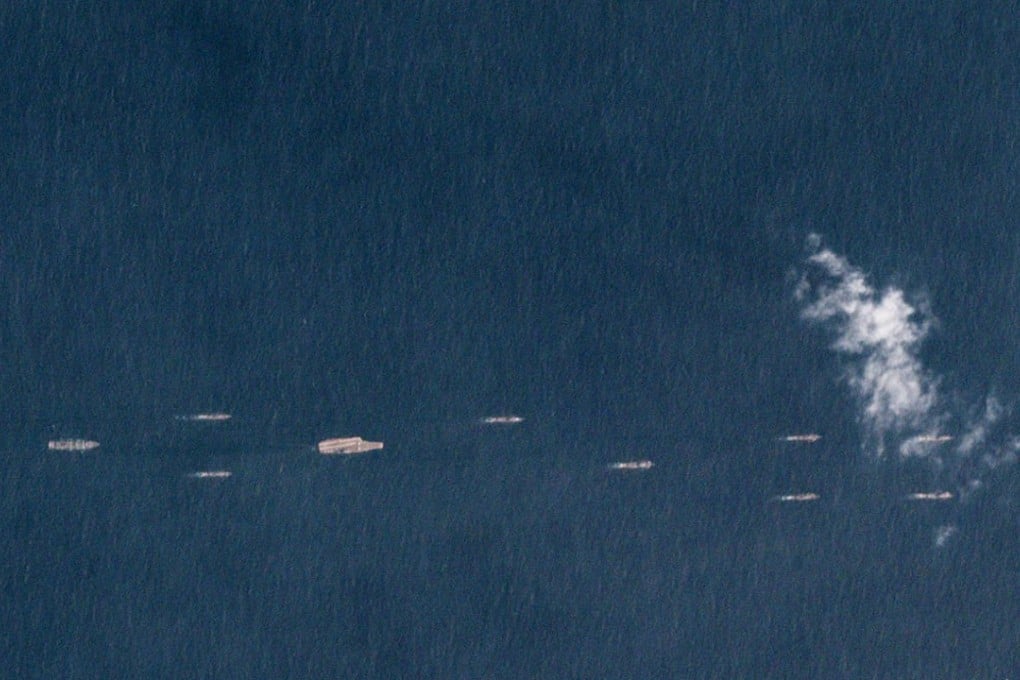 Satellite images show Chinese ships off the coast of Hainan last month. Photo: Reuters
