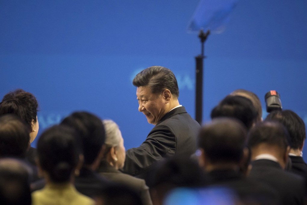 Chinese President Xi Jinping prepares to walk off stage after speaking at the Boao Forum for Asia conference in Boao, Hainan, on April 10. If Xi is able to open up the economy as dramatically as Deng Xiaoping did 40 years ago, he will be close to grasping the cloak of global statesmanship. Photo: Bloomberg