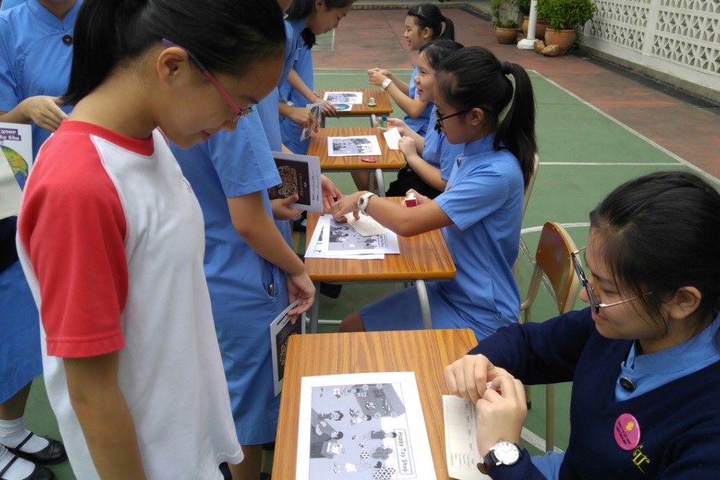 Pupils participate in games to practise English-speaking skills at a school in Kowloon Tong. Photo: Handout