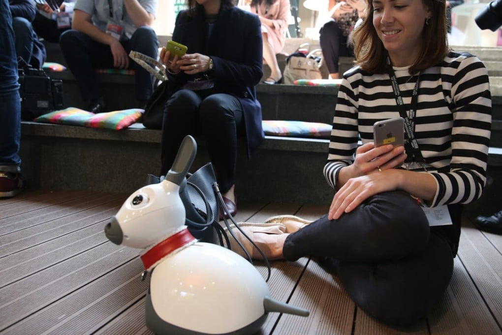 Companion robot Miro, designed to help elderly people and the disabled, being shown by Consequential Robotics at the Great Festival of Innovation in Hong Kong in March.