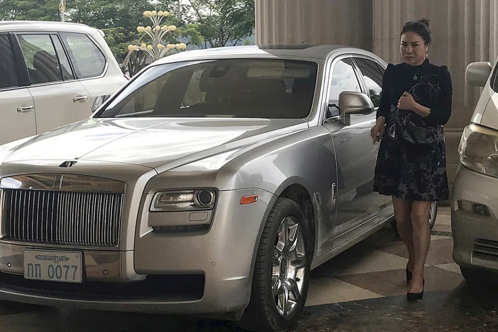Su Guiqin outside the Blue Shield Casino in the Golden Triangle Special Economic Zone, in Laos’ Bokeo province. Picture: Alex Hofford