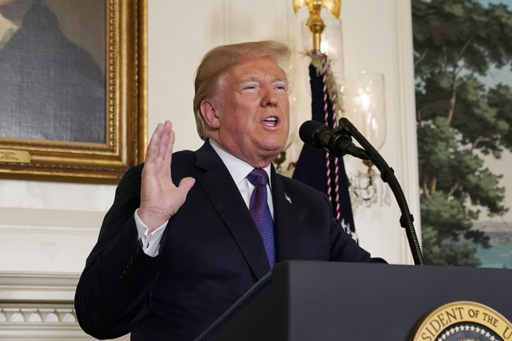 US President Donald Trump announces military strikes on Syria at the White House in Washington. Photo: Reuters