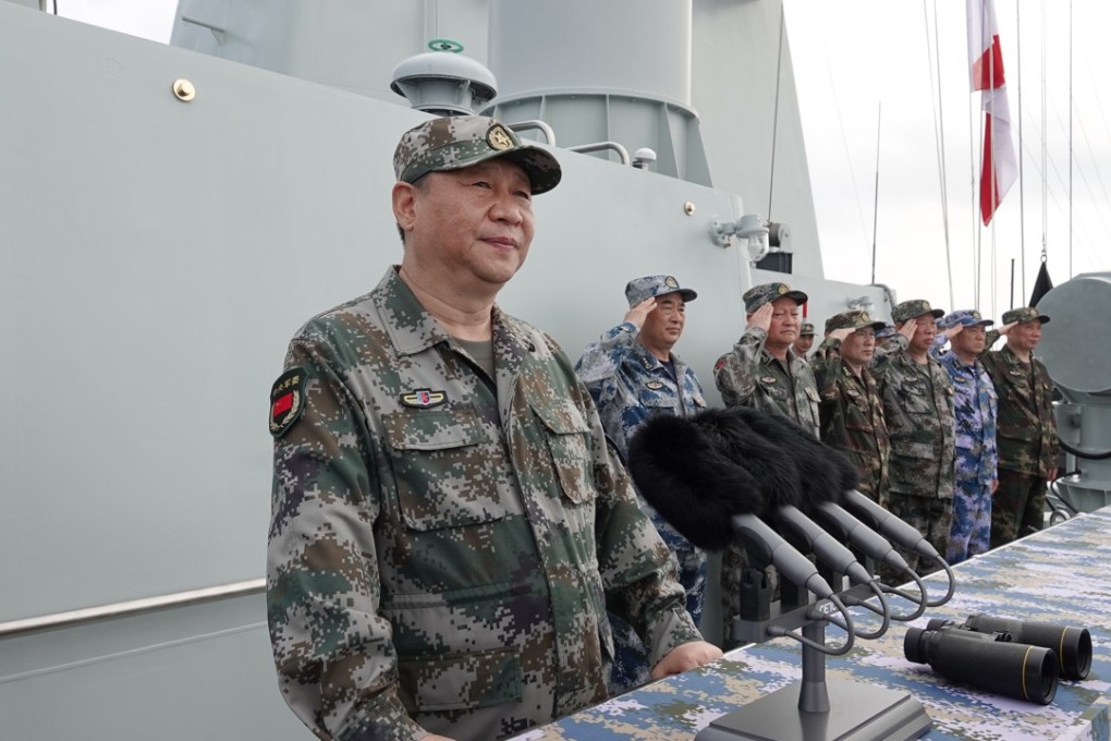 Chinese President Xi Jinping, also general secretary of the Communist Party of China Central Committee and chairman of the Central Military Commission, reviews the Chinese People's Liberation Army Navy in the South China Sea. Photo: Xinhua