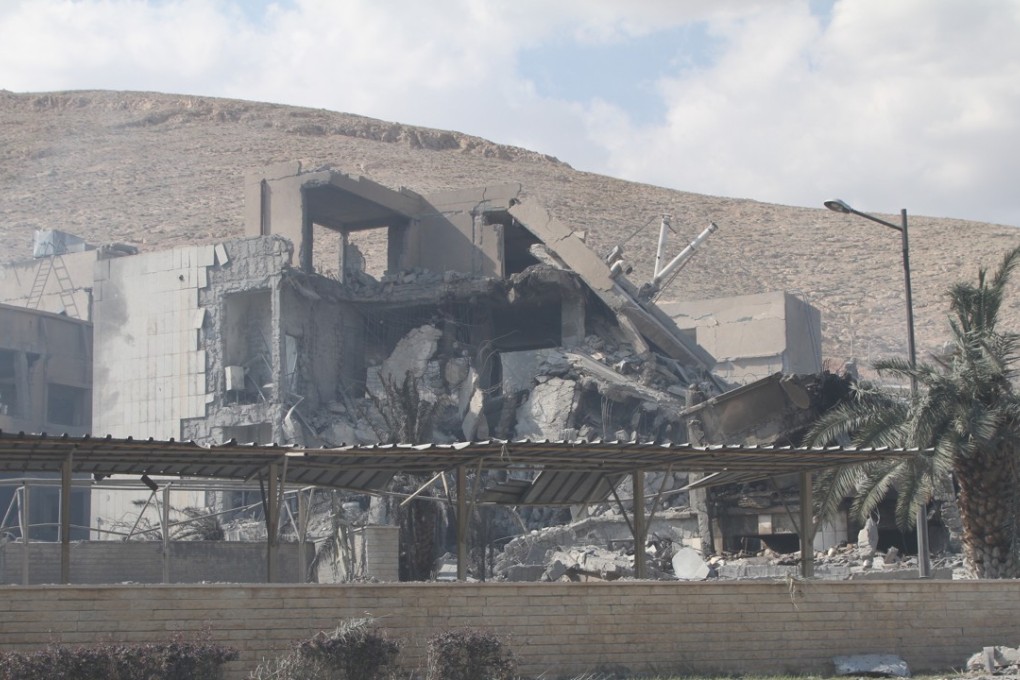 The remains of the Scientific Research Centre in the Barzeh neighbourhood of northeast of Damascus, after United States, Britain and France carried out a wave of joint air strikes. Photo: Xinhua