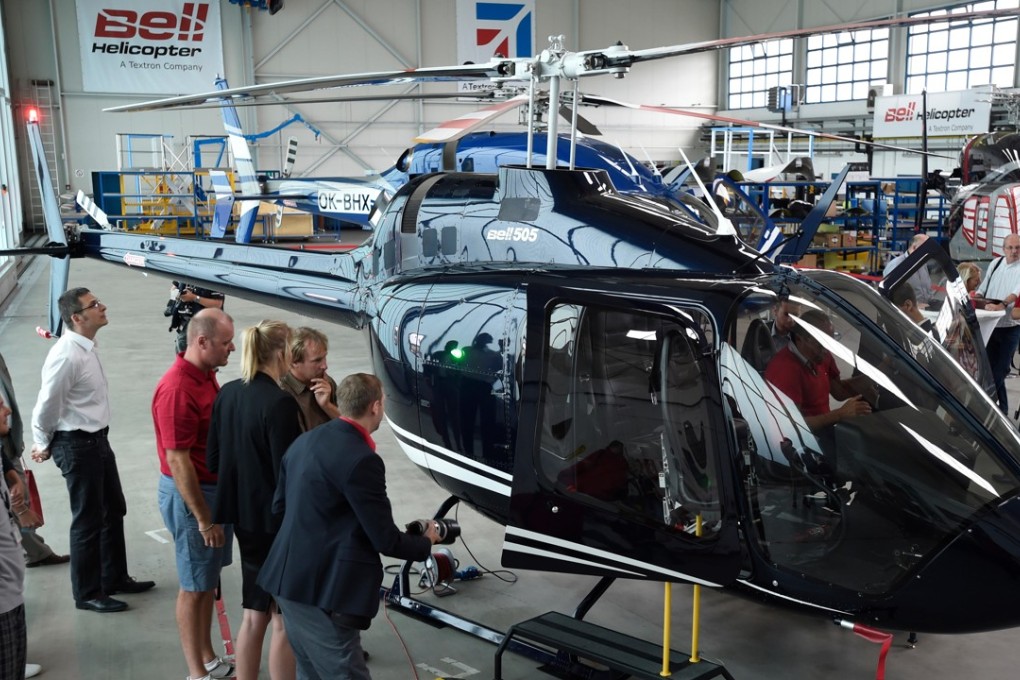 The Bell 505 Jet Ranger X is displayed in Prague, Czech Republic. Photo: Alamy Live News