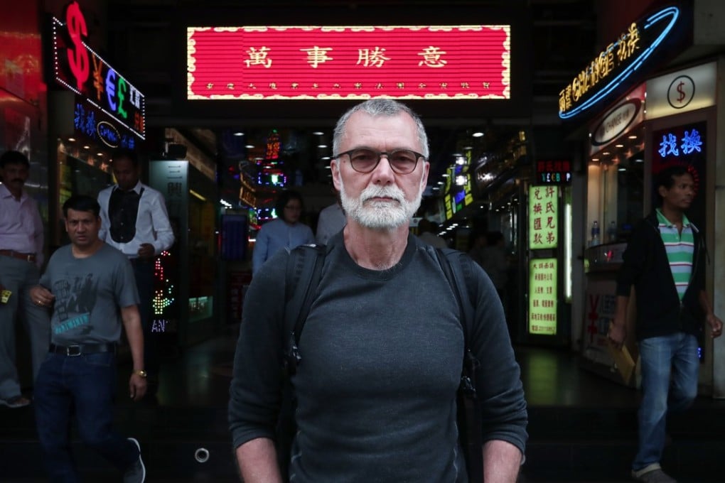 Geologist and mountaineer Jaroslav Jakubec outside Chungking Mansions, in Tsim Sha Tsui, Hong Kong. Picture: Jonathan Wong
