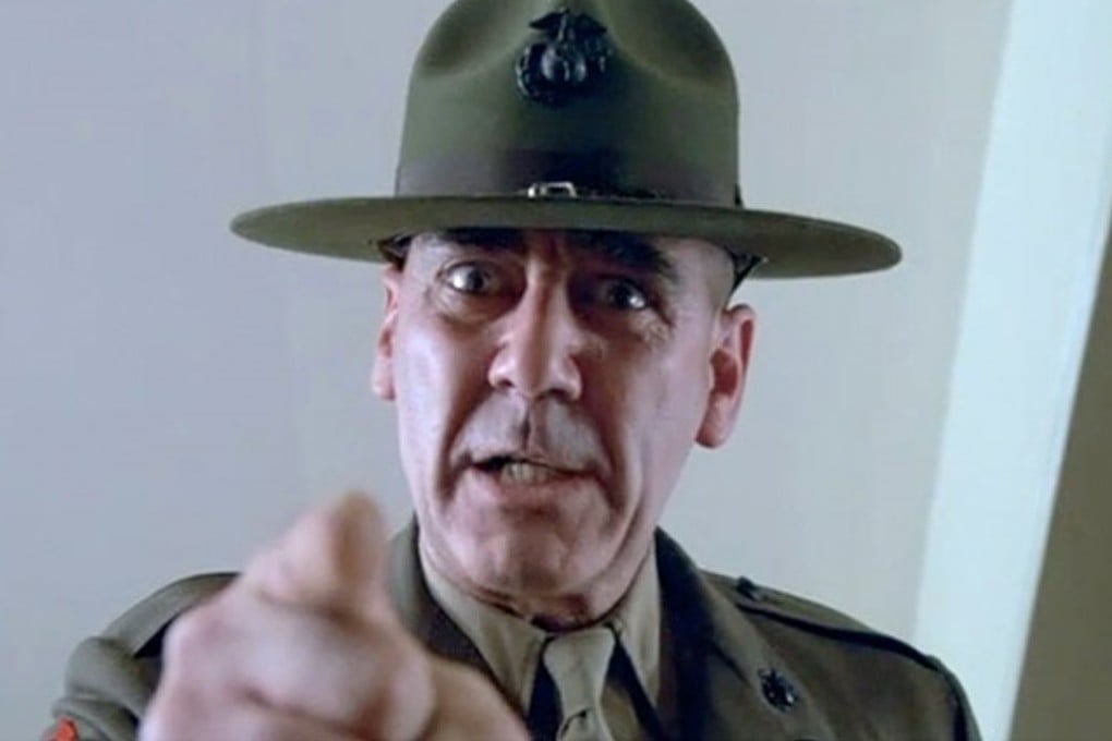 R. Lee Ermey in a still from his famous opening monologue in Full Metal Jacket. Photo: Handout