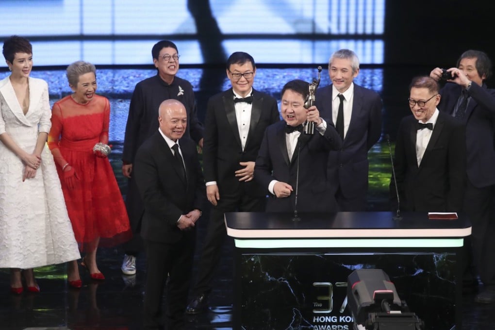 Actors, the director and the producer of Our Time Will Come react after winning Best Film. Photo: K.Y. Cheng
