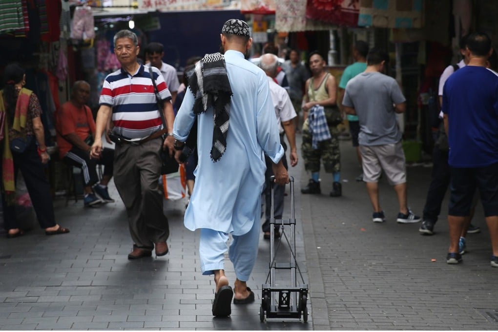 A South Asian man is seen on the streets of Jordan in Kowloon. Photo: Sam Tsang