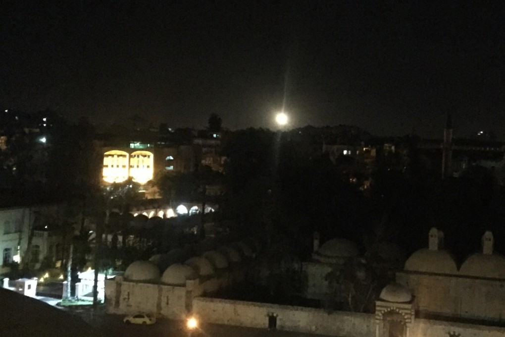 Syrian anti-aircraft defences respond to the ‘attack’ on an airbase northeast of the capital, Damascus. Photo: Xinhua