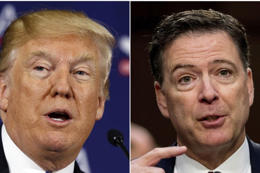 US President Donald Trump and former FBI director James Comey. Photo: AP