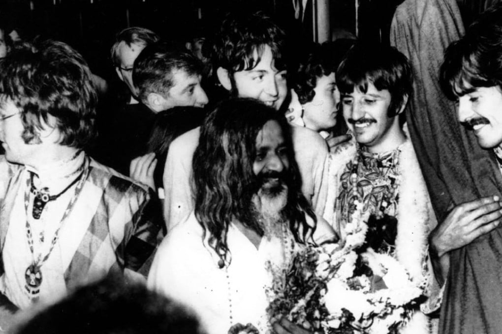 The Beatles, pictured with Maharishi Mahesh Yogi (centre) in 1967, were big advocates of Transcendental Meditation. Picture: AP