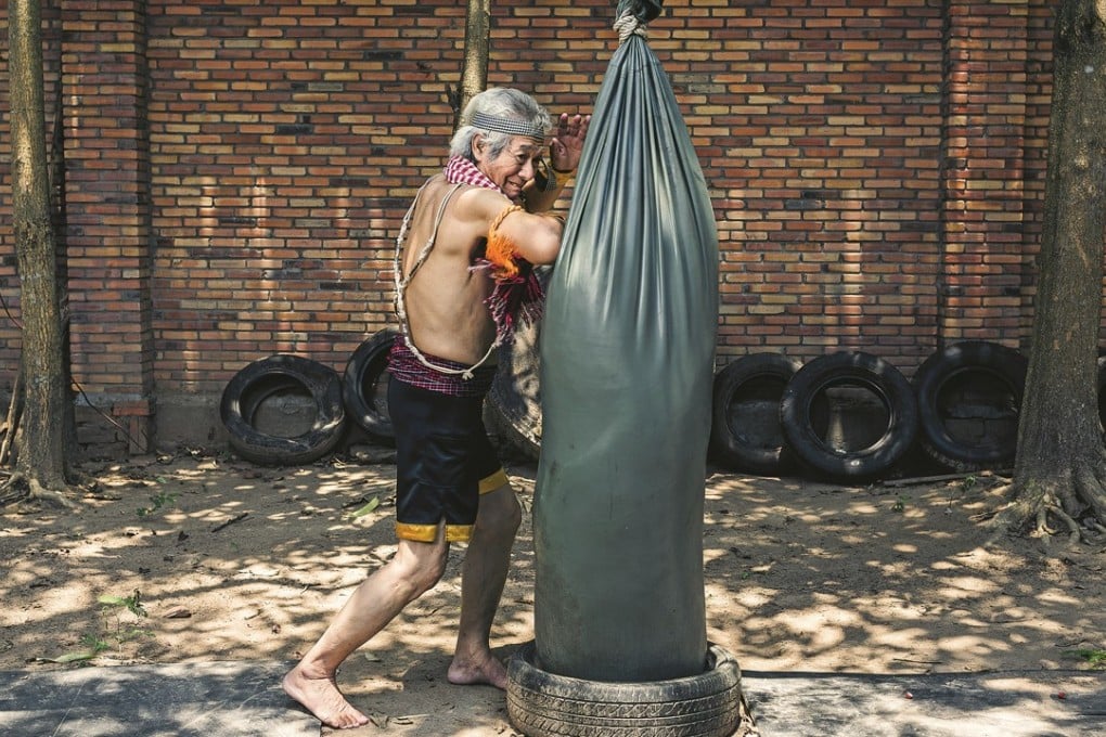 Bokator grandmaster San Kim Sean training at his academy in Siem Reap. Photo: Enric Catala