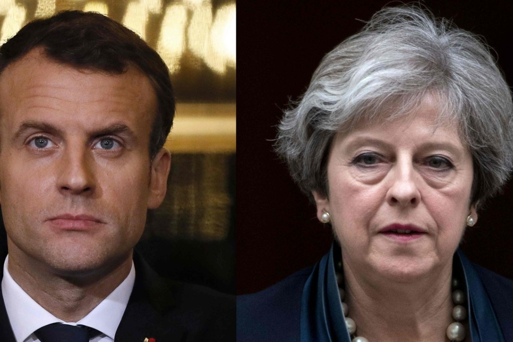 French President Emmanuel Macron and British Prime Minister Theresa May are facing criticism for joining last week’s US airstrike against Syria without prior authorisation from lawmakers. Photo: AFP