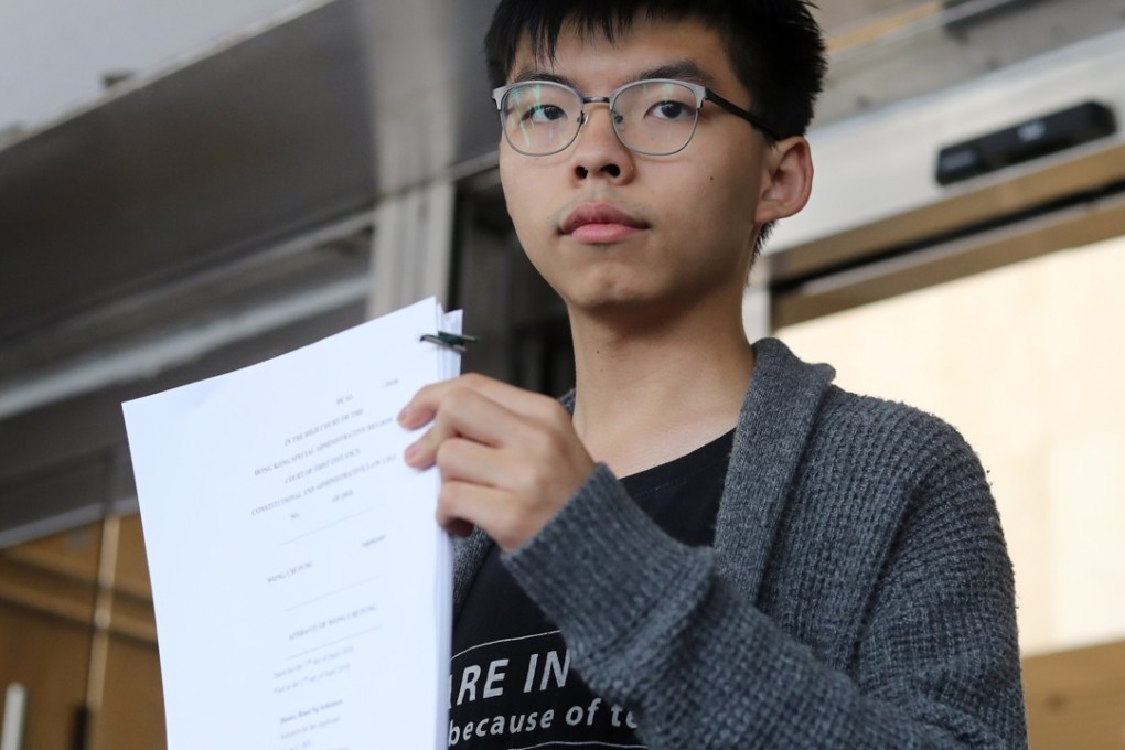 Demosisto’s Joshua Wong filed his judicial review at the High Court. Photo: Winson Wong