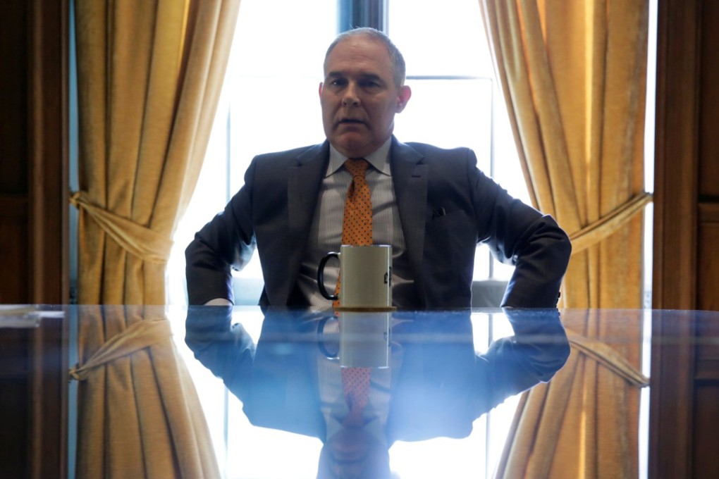 FEnvironmental Protection Agency Administrator Scott Pruitt speaks during an interview at his office in Washington on July 10, 2017. Photo: Reuters