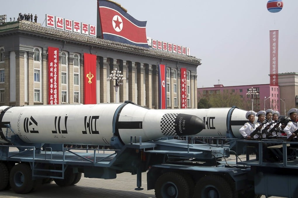 North Korean missiles on display during a military parade in Pyongyang in April last year. Photo: Associated Press