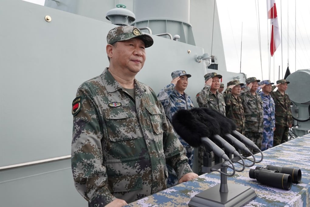 Chinese President Xi Jinping reviews a naval parade in the South China Sea on Thursday. A live-fire drill will take place on Wednesday off China’s southeast coast. Photo: Xinhua