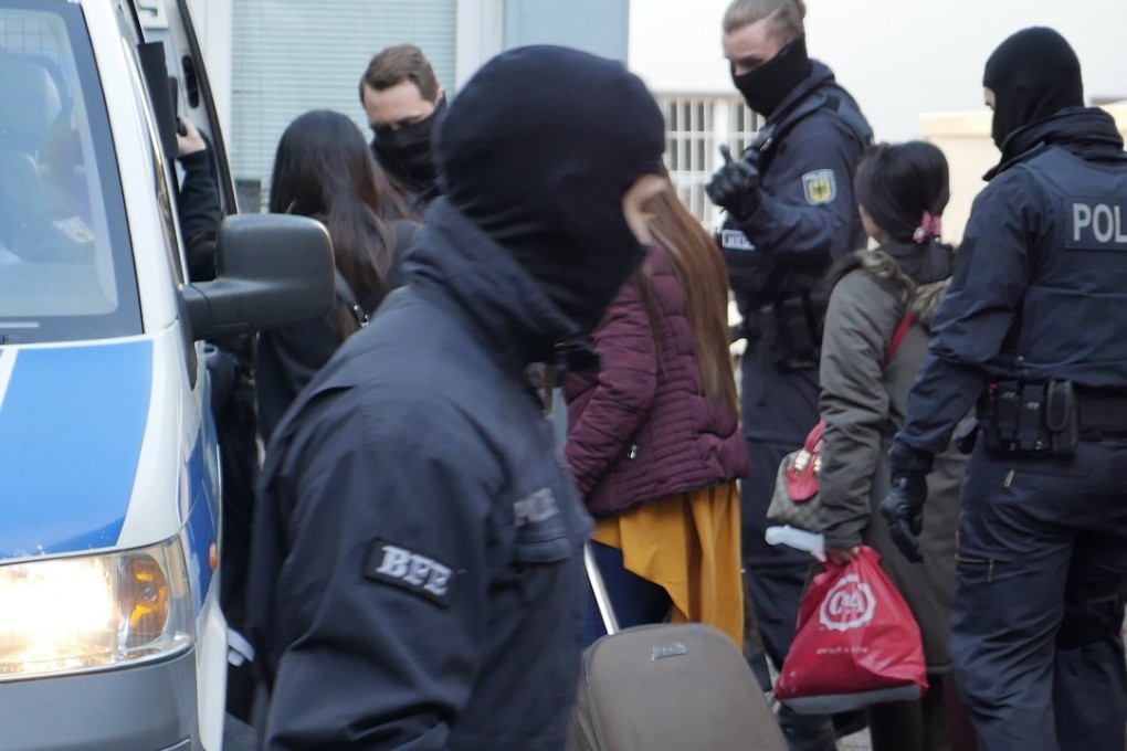 The federal police force said that a record 1,500 officers swooped on more than 60 brothels and flats in 12 of Germany’s 16 states. Photo: EPA