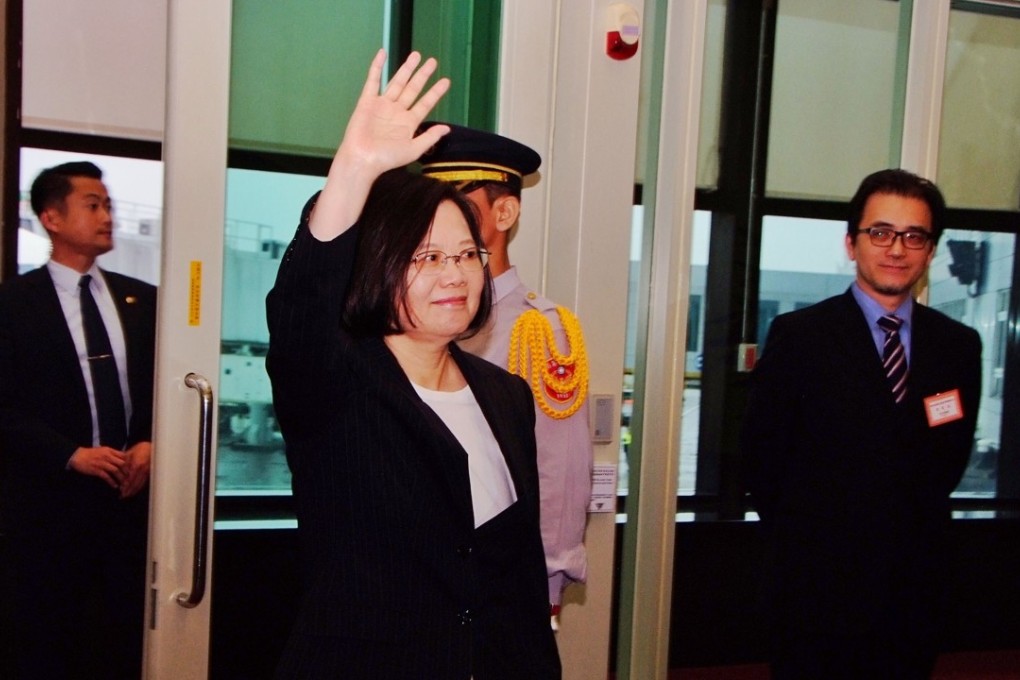 Taiwanese President Tsai Ing-wen made her comments before leaving for a trip to the African nation Swaziland, one of the island’s few remaining diplomatic allies. Photo: CNA
