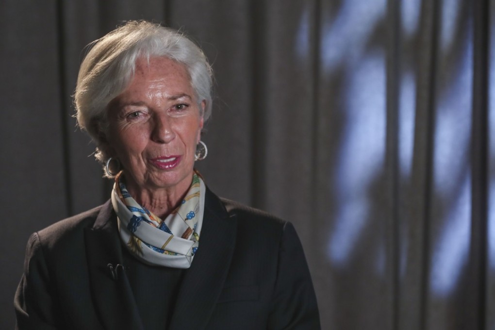 IMF Managing Director Christine Lagarde spoke to the Post after giving a speech at University of Hong Kong on Wednesday. Photo: Jonathan Wong