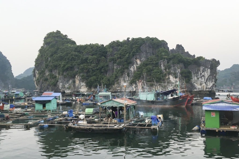 A floating village off Cat Ba Island, Vietnam. Picture: Thomas Bird
