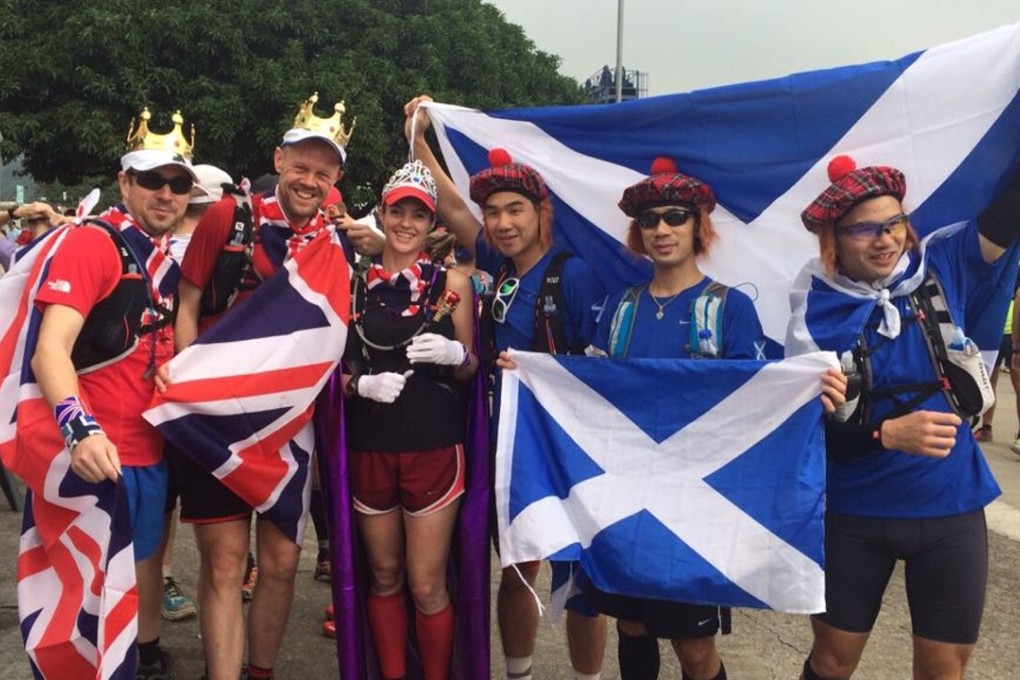 An unofficial Country of Origin in 2015 saw Scots and Britons run side by side. But when Choi’s team dressed as London Beefeaters at the first official race in 2016, it was game on. Photos: Handout