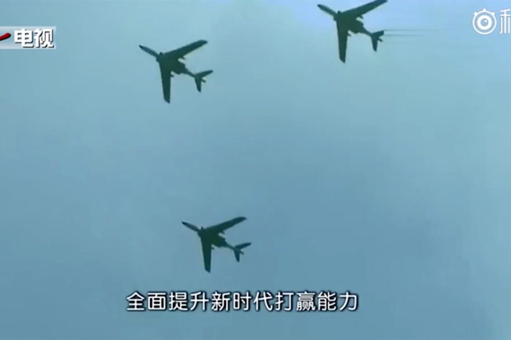 Bomber aircraft involved in patrols around Taiwan, in the video posted by China’s air force. Photo: Handout
