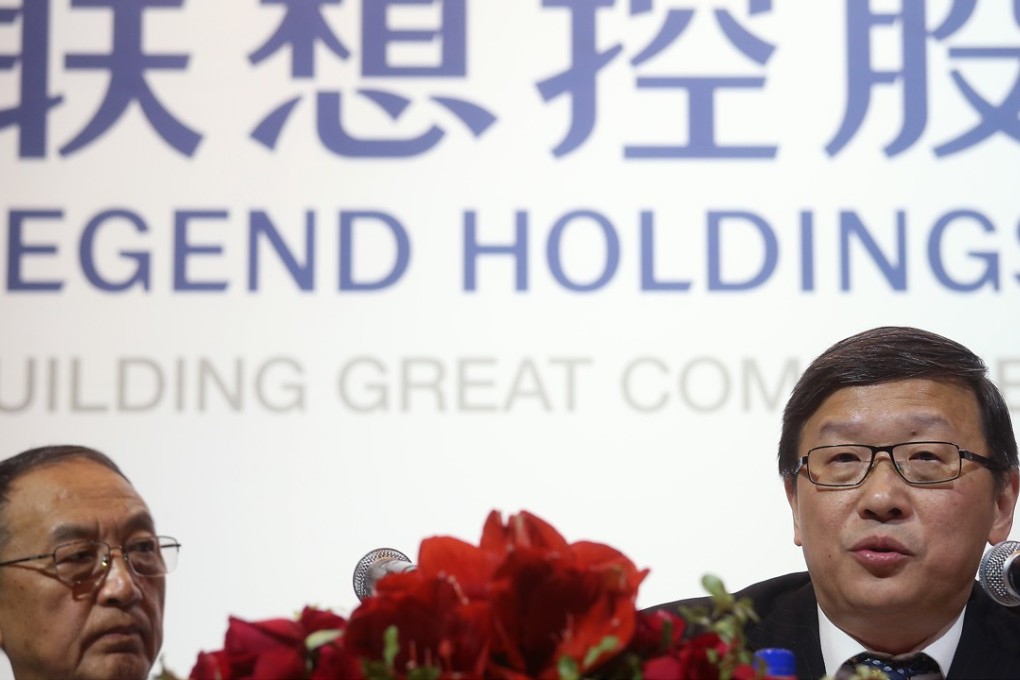 Legend Holdings chairman Liu Chuanzhi (left) and president Zhu Linan. Photo: K Y Cheng
