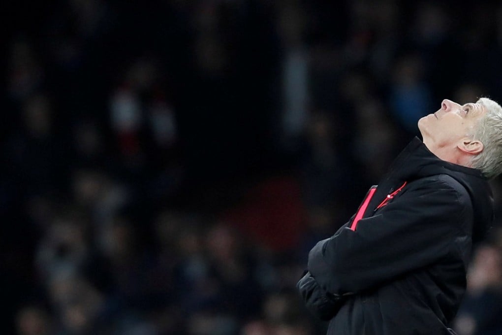 Arsenal manager Arsene Wenger reacts against AC Milan in the Europa League. Photo: Reuters