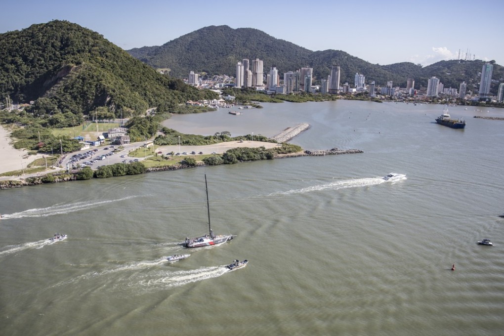 Sun Hung Kai/Scallywag arrives in Itajai, Brazil. Photos: VOR