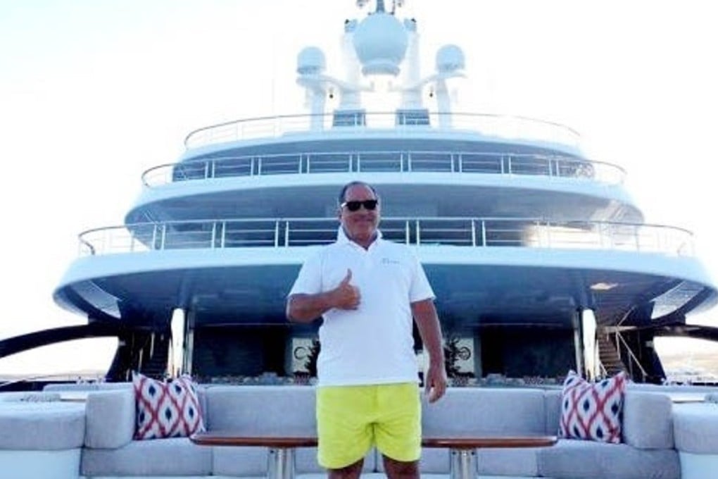 Farkad Akhmedov aboard the superyacht Luna, which he bought from fellow Russian tycoon Roman Abramovich. He has been ordered by a London court to hand over the Luna to his ex-wife. Photo: handout