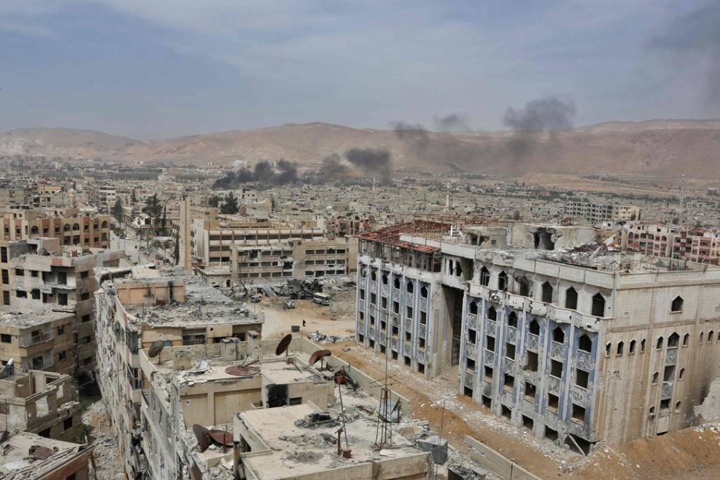The town of Douma, where the Syrian government was suspected of using chemical weapons in an attack that prompted the US-led air strikes. Photo: AFP