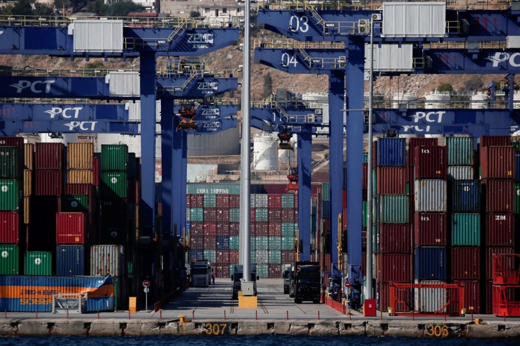 Greece’s biggest port, the Piraeus Container Terminal, near Athens, where EU investigators suspect mass tax fraud by criminal Chinese firms. Photo: Reuters