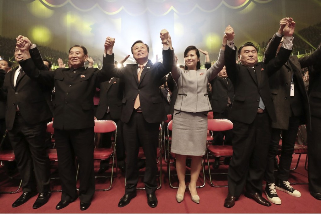 Officials from North and South Korea attend a joint concert in Pyongyang. Photo: AP