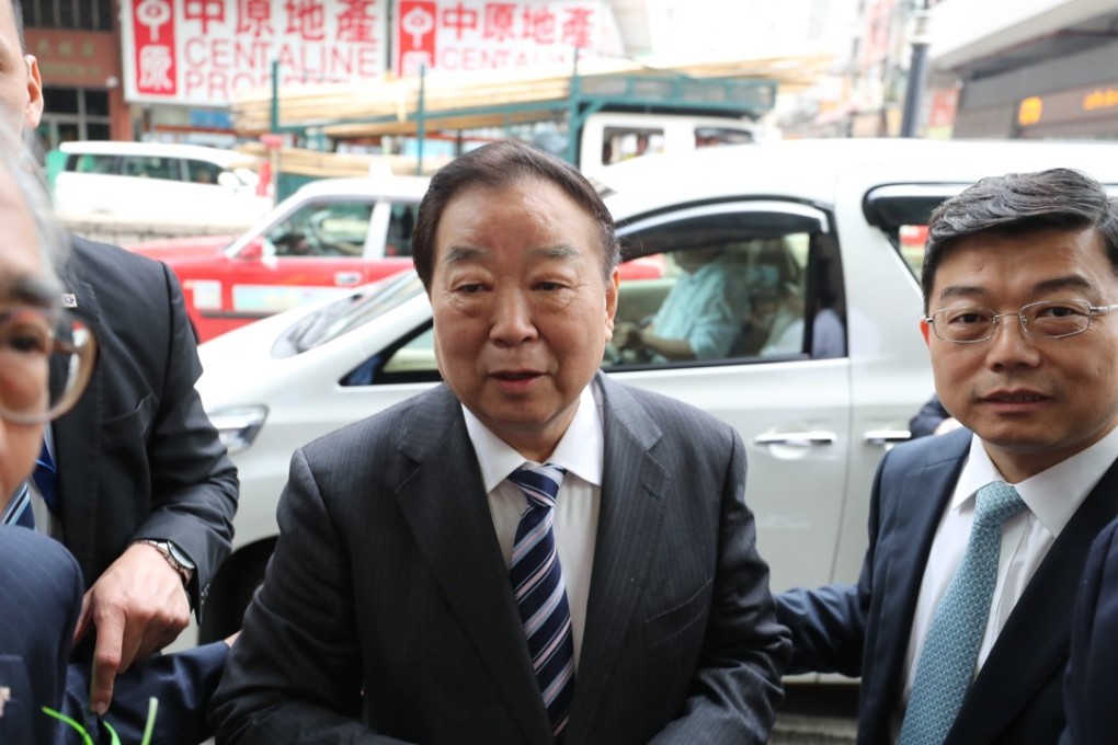 Beijing constitutional expert Qiao Xiaoyang (centre) is on a week-long trip to Hong Kong to ‘promote and popularise’ the Chinese constitution. Photo: Winson Wong