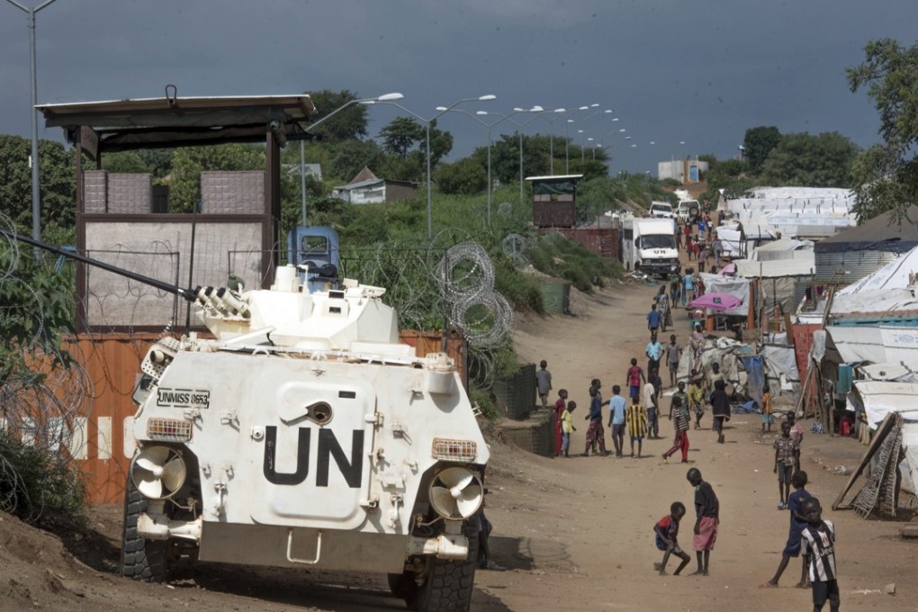 A United Nations armoured personnel carrier stands in a camp for internally-displaced people in Juba, South Sudan, in this 2016 file photo. Photo: AP