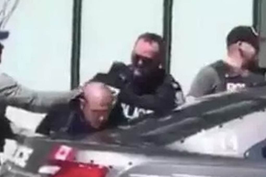 The suspect arrested after a van mowed down pedestrians in Toronto on Monday, killing nine. Photo: Twitter / @waqas_mahmud