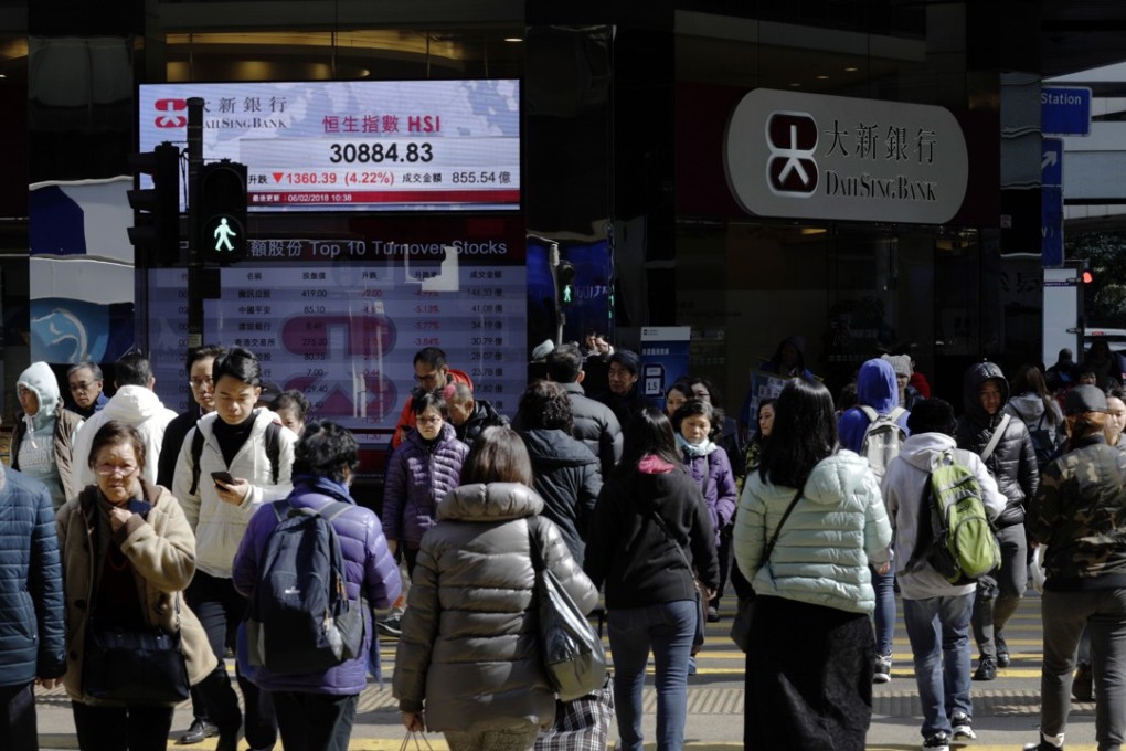 The Hang Seng Index dropped by 1 per cent to 30,328.15 on Wednesday. Photo: Bloomberg