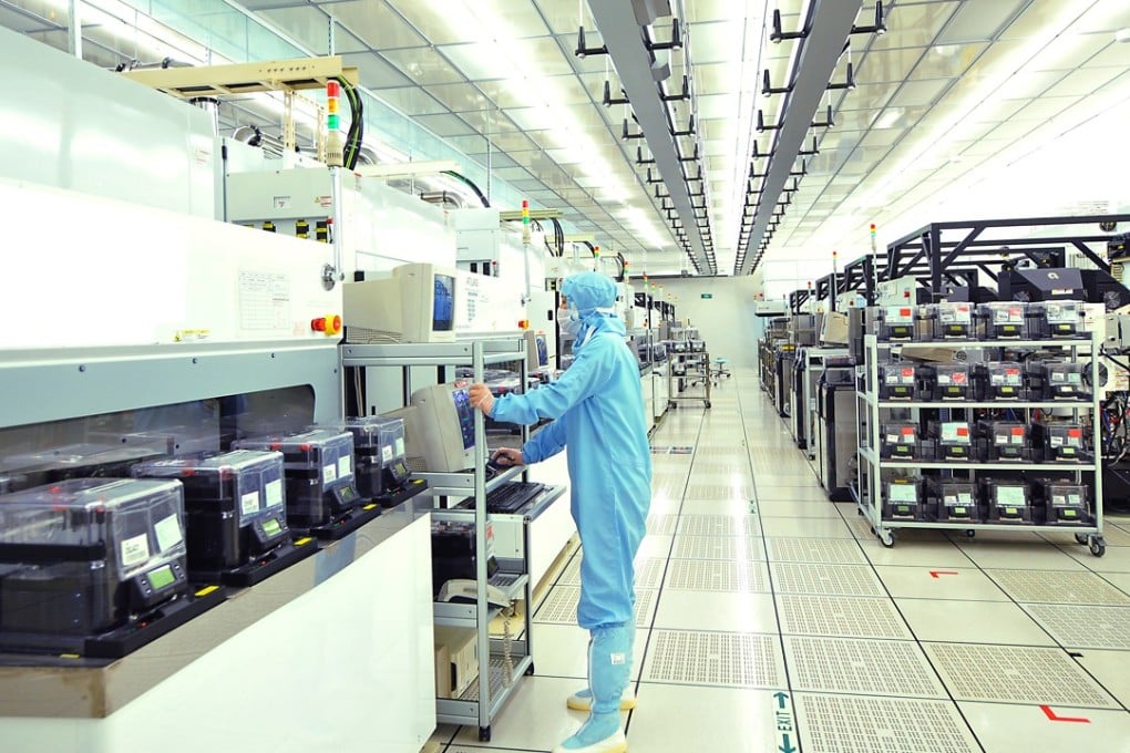 The Shanghai plant of Semiconductor Manufacturing International Corp. China buys about 59 per cent of the chips sold around the world, but its manufacturers account for only 16.2 per cent of the industry’s ­global sales revenue. Photo: Handout
