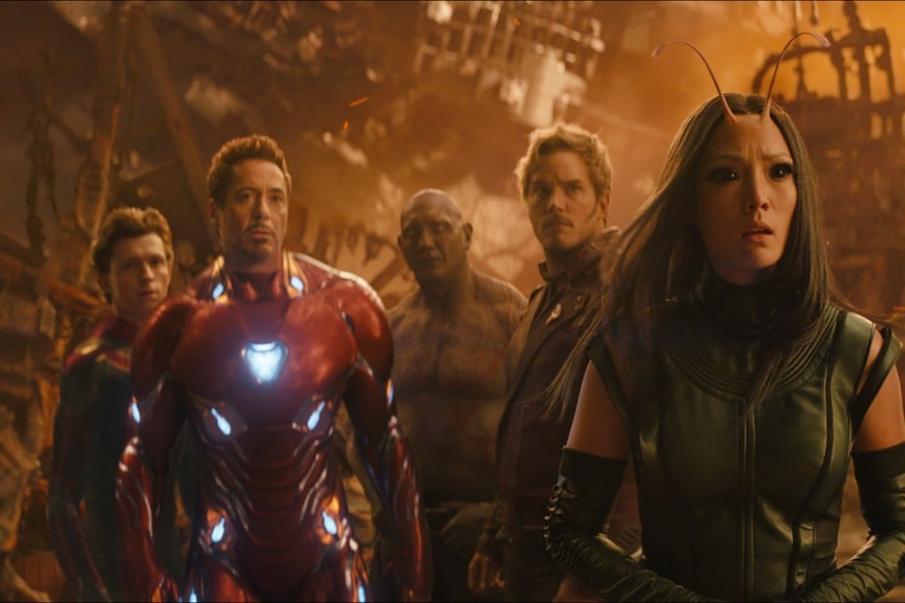 Avengers: Infinity War features a huge number of heroes including (from left) Spider-Man (Tom Holland), Iron Man (Robert Downey Jr), Drax the Destroyer (Dave Bautista), Star-Lord (Chris Pratt) and Mantis (Pom Klementieff). Photo: AP