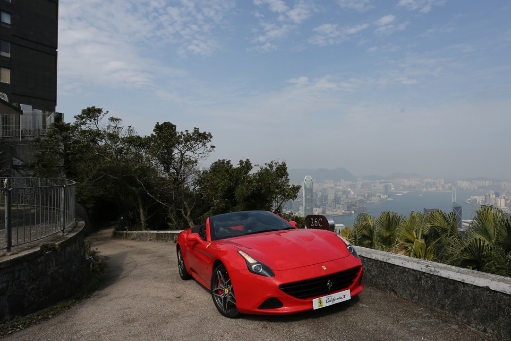 A Ferrari California T on a road in The Peak, one of Hong Kong’s most affluent neighbourhoods, in 2015. The gini coefficient for Hong Kong was 0.54 in 2016, a record high that indicates the income gap is growing. Photo: Jonathan Wong