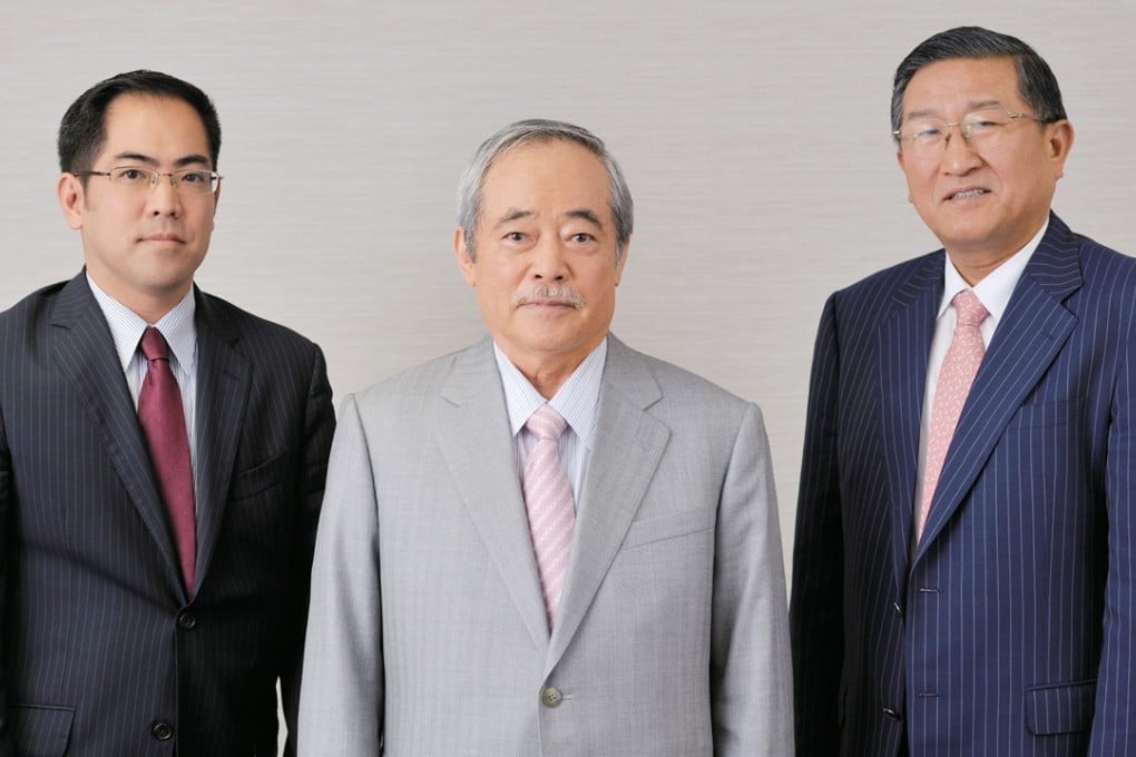 From left: Takeru Yamamura, vice-president; Akira Yamamura, founder and CEO; and He Xianhan, vice-president