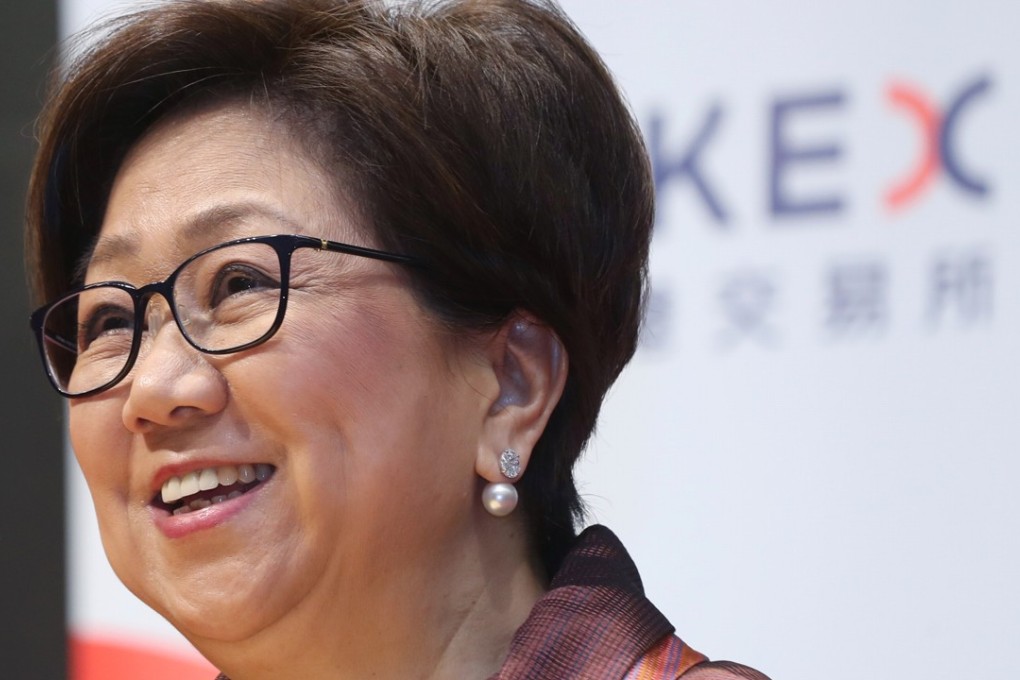 Laura Cha is the first woman to chair the board of the Hong Kong Exchanges and Clearing. Photo: K. Y. Cheng