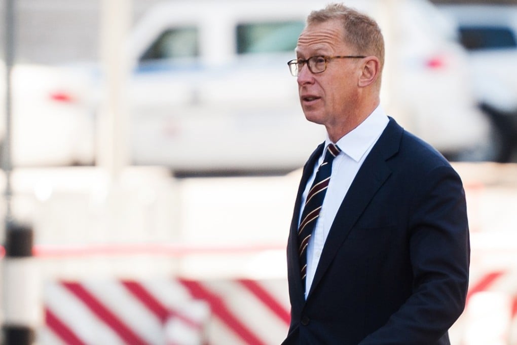 Mark Johnson, former head of global foreign exchange for HSBC Holdings, arrives at federal court in Brooklyn, New York, on Thursday. He was sentenced to two years in jail for fraud. Photo: Bloomberg